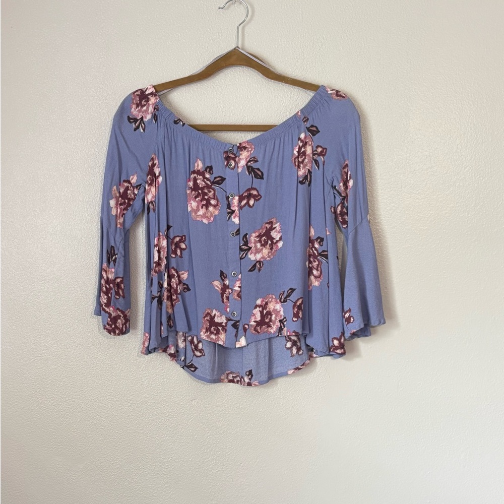 ASTR Floral Blue Women's Top